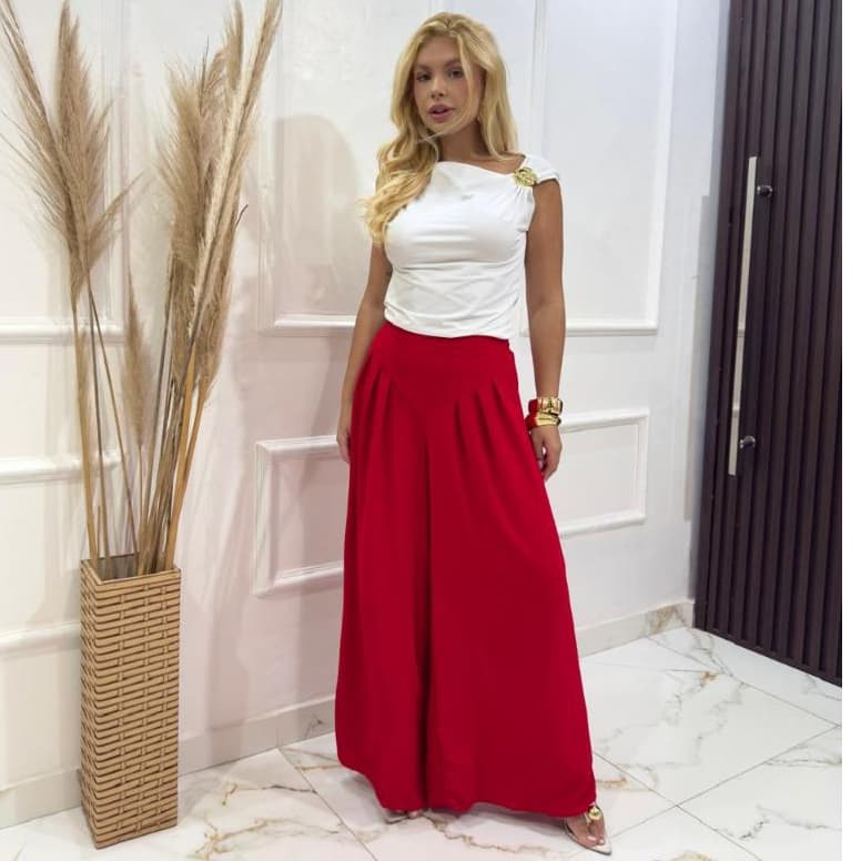 Calça Pantalona Feminina Chic e Confortável para Todas Ocasiões  Fashion Cintura Alta Tendência
