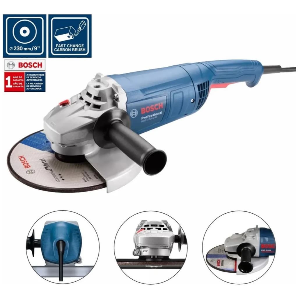 Esmerilhadeira Angular 9'' Pol 2200w Gws 2200-230 Bosch