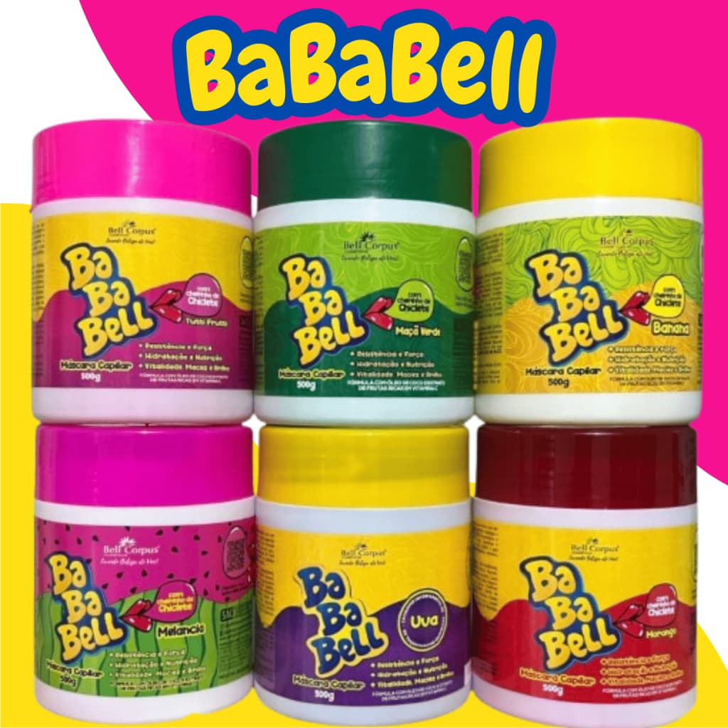KIT com 6 Máscara de Cabelo Hidratação Tratamento Capilar Linha Completa BaBaBell Bell Corpus