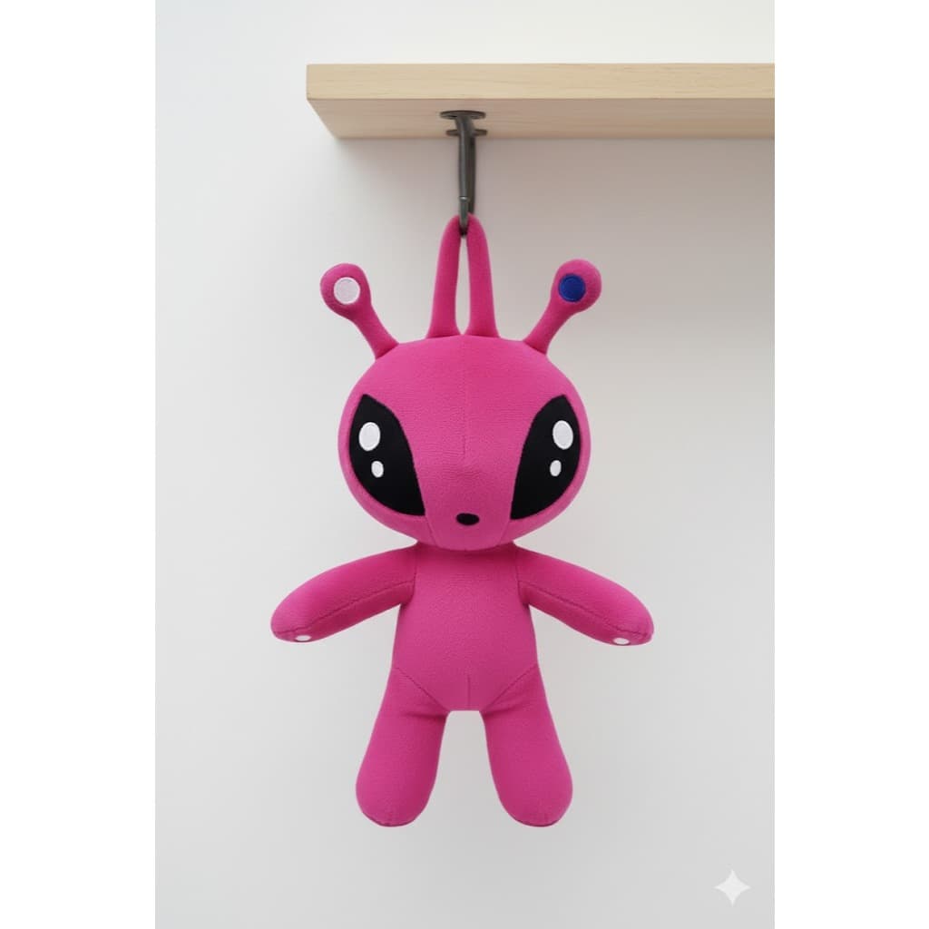 Boneco Et Extraterrestre Alienígena Anteninha Premium Pelúcia Pink 25 Cm