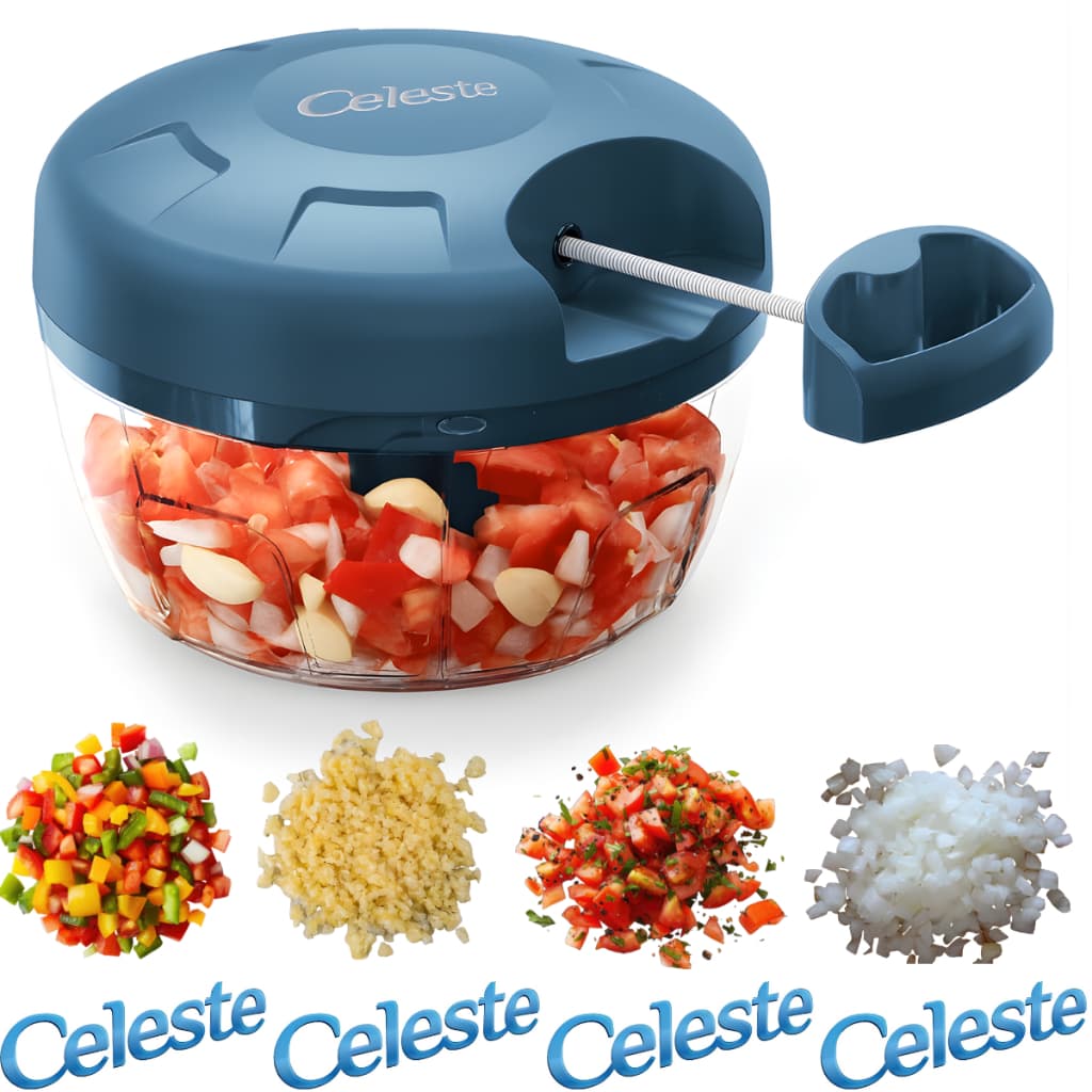 Mini Processador De Alimentos Manual Tritura Pica Alho Cebola Tomate