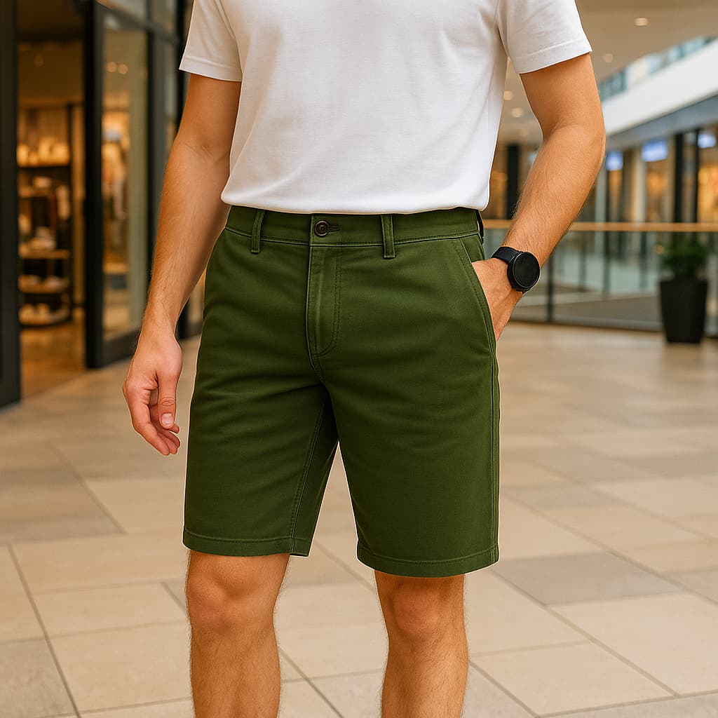 Bermuda Masculina Short Social Brim Sarja  Lisa Casual Colorida