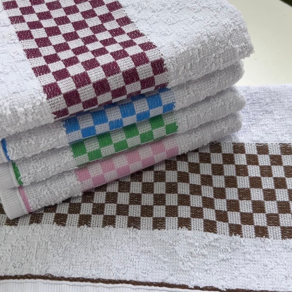 Kit 4 Panos de Prato Atoalhado Jacquard Premium - Xadrez