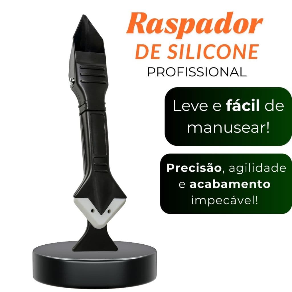 Raspador de Silicone Espátula Removedor de Rejunte e Calafetação 3 em 1