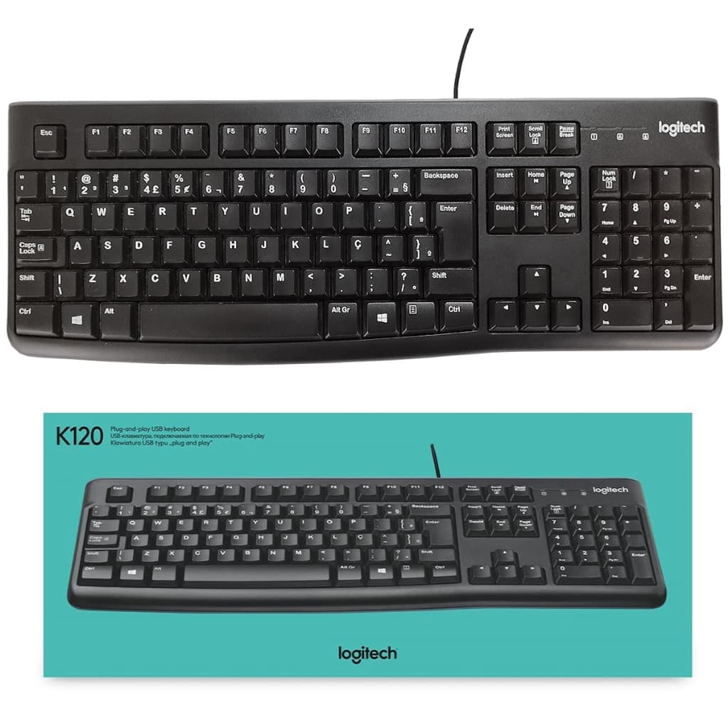 Kit 4 Teclado Sem Multimidia Apoio Altura Padrão Escritório Preto Português Brasil