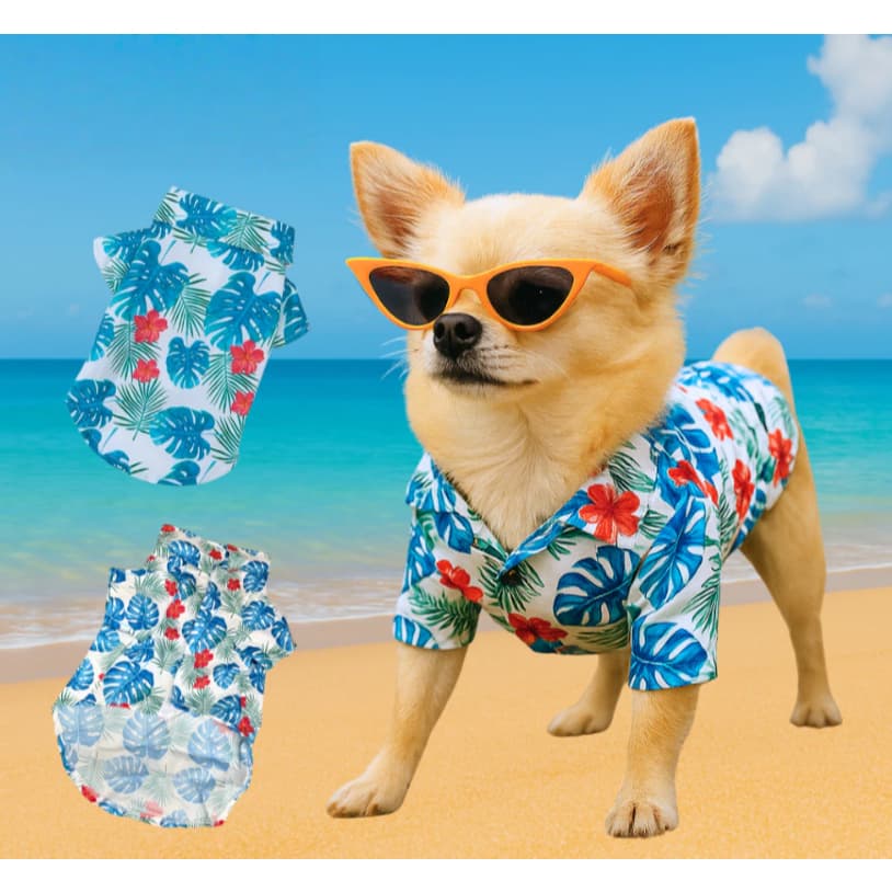 Camiseta Praia Para Cães E Gatos - Leve, Fresca E Estilosa (Vários Tamanhos)