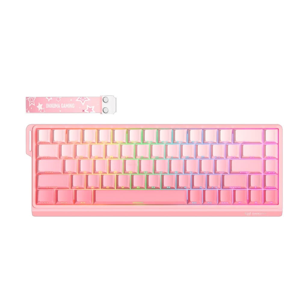 Teclado Gamer Onikuma G69 Mecânico Magnético Inglês US Rosa