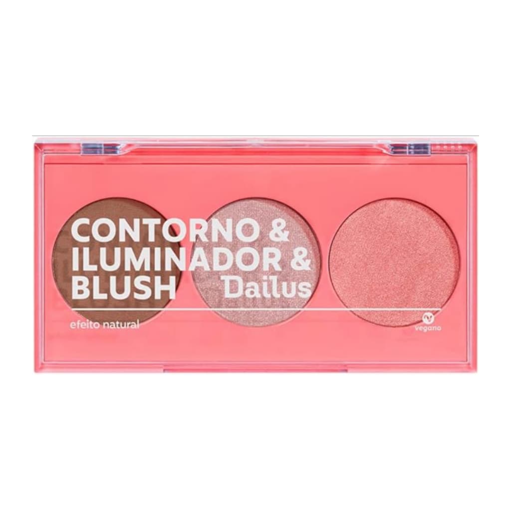 Paleta Contorno E Iluminador E Blush - Pele De Milhões 1 Peles Claras A Média Dailus