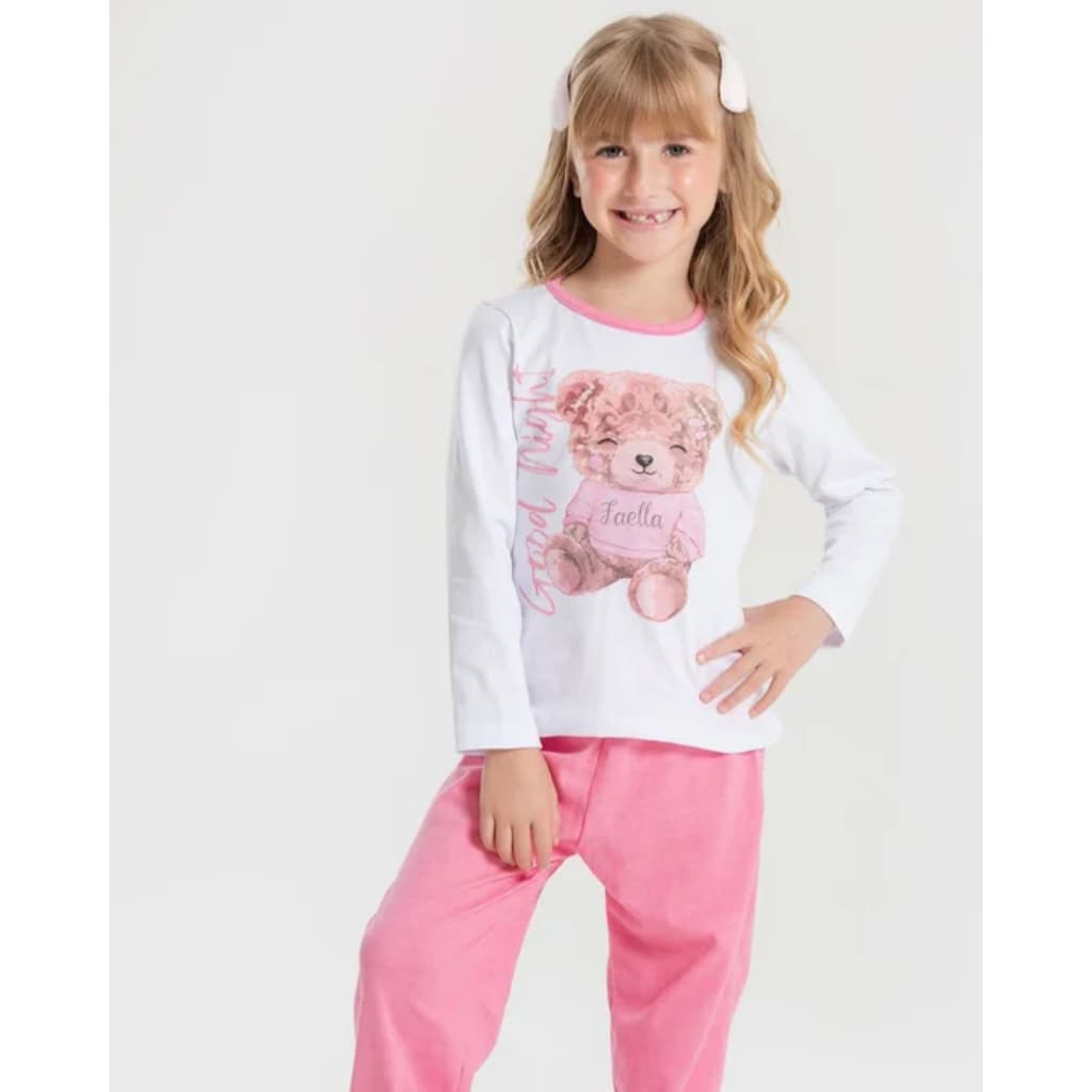 Conjunto Pijama Infantil Feminino MK - Ursinho Faella