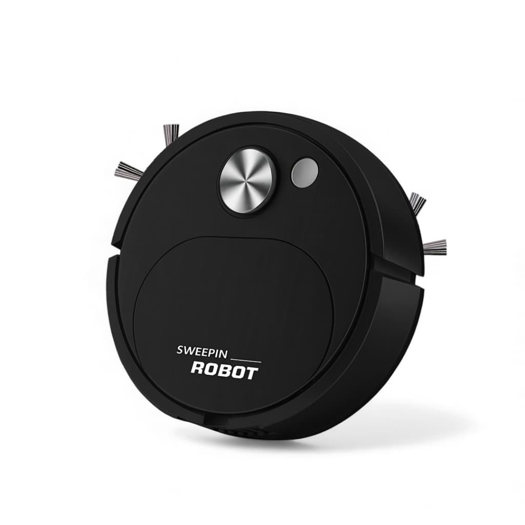 Mini Robô Aspirador No 8088 Aspirador de Pó Limpeza Automática Recarregável USB - Preto