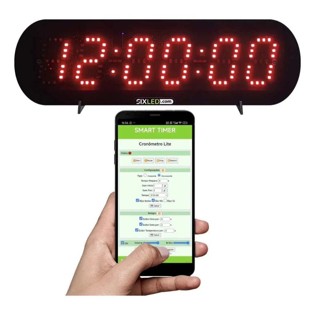 Relógio Cronômetro Timer Digital Wifi Treino Crossfit Academia Com Data e Temperatura Barato
