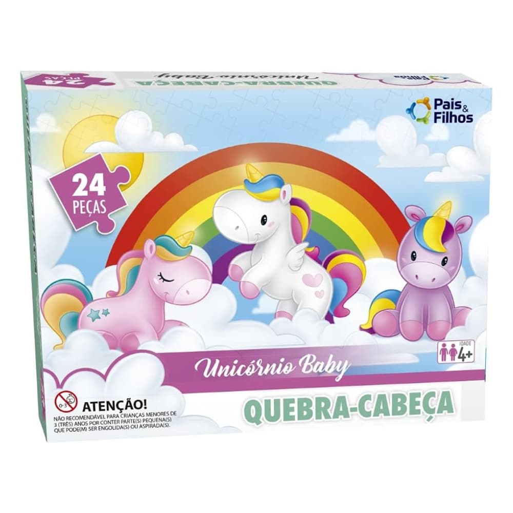 Quebra-Cabeça Unicórnio Baby 24 Peças - Pais e Filhos