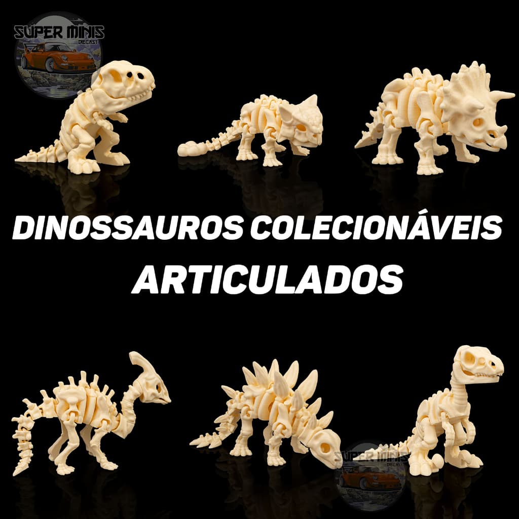 Dinossauros Esqueleto Articulado – Impressão 3D | Modelo Flexível Decorativo Colecionáveis Escolha o seu modelo