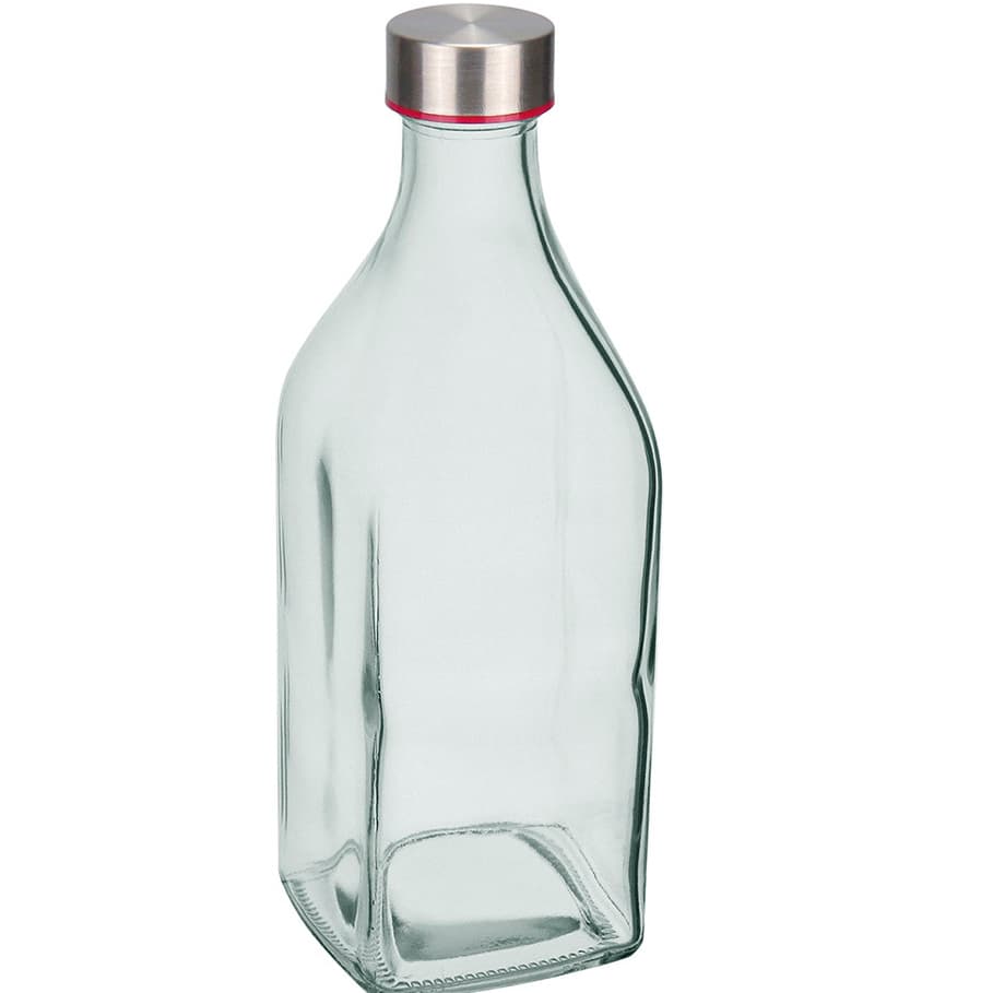 Garrafa de Vidro 1L Transparente Água Leite Suco Detox Home&Co