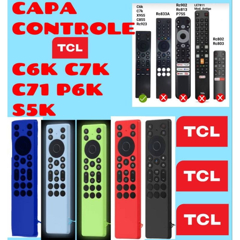 Capa de Controle remoto Tcl C6K ADVANCED 4K QD-Mini LED TV C6K