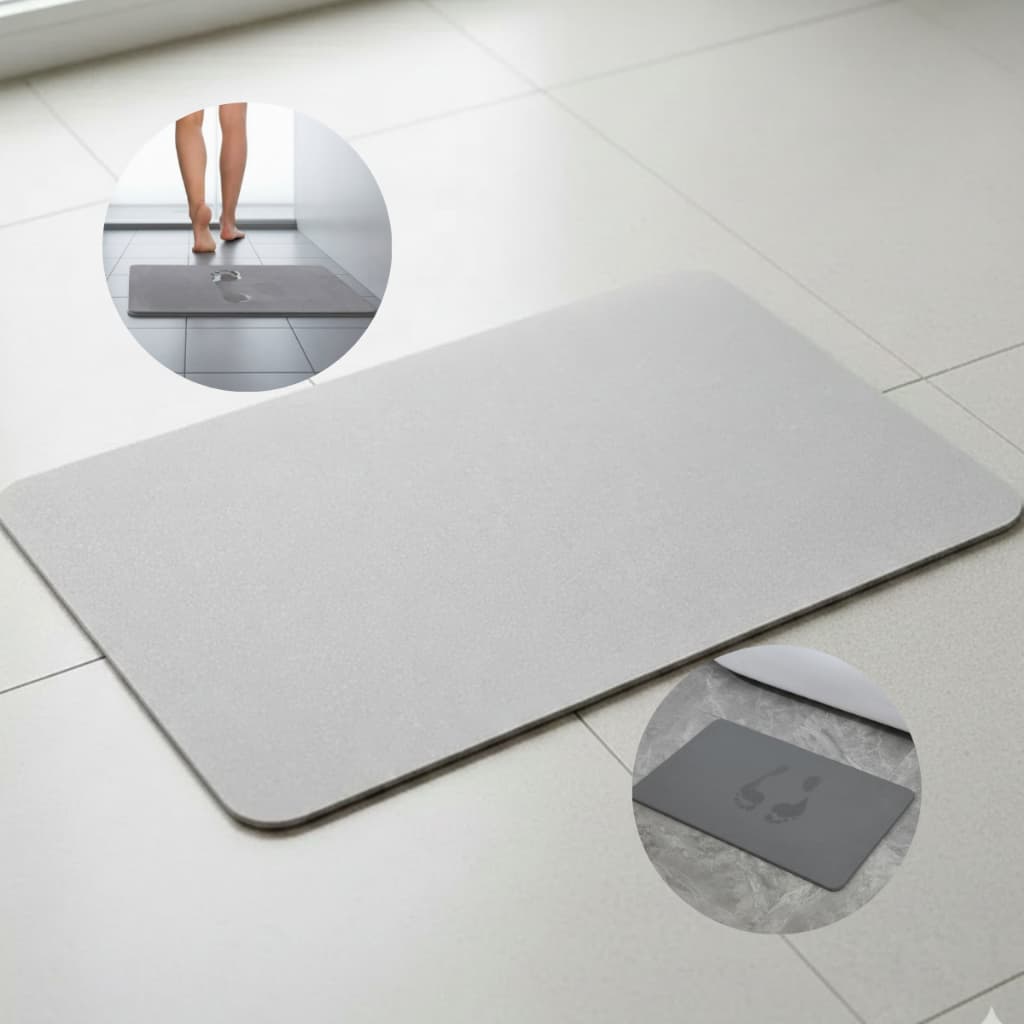 Tapete de Pedra Diatomita Banheiro Absorção e Secagem Rápidas 60x40cm