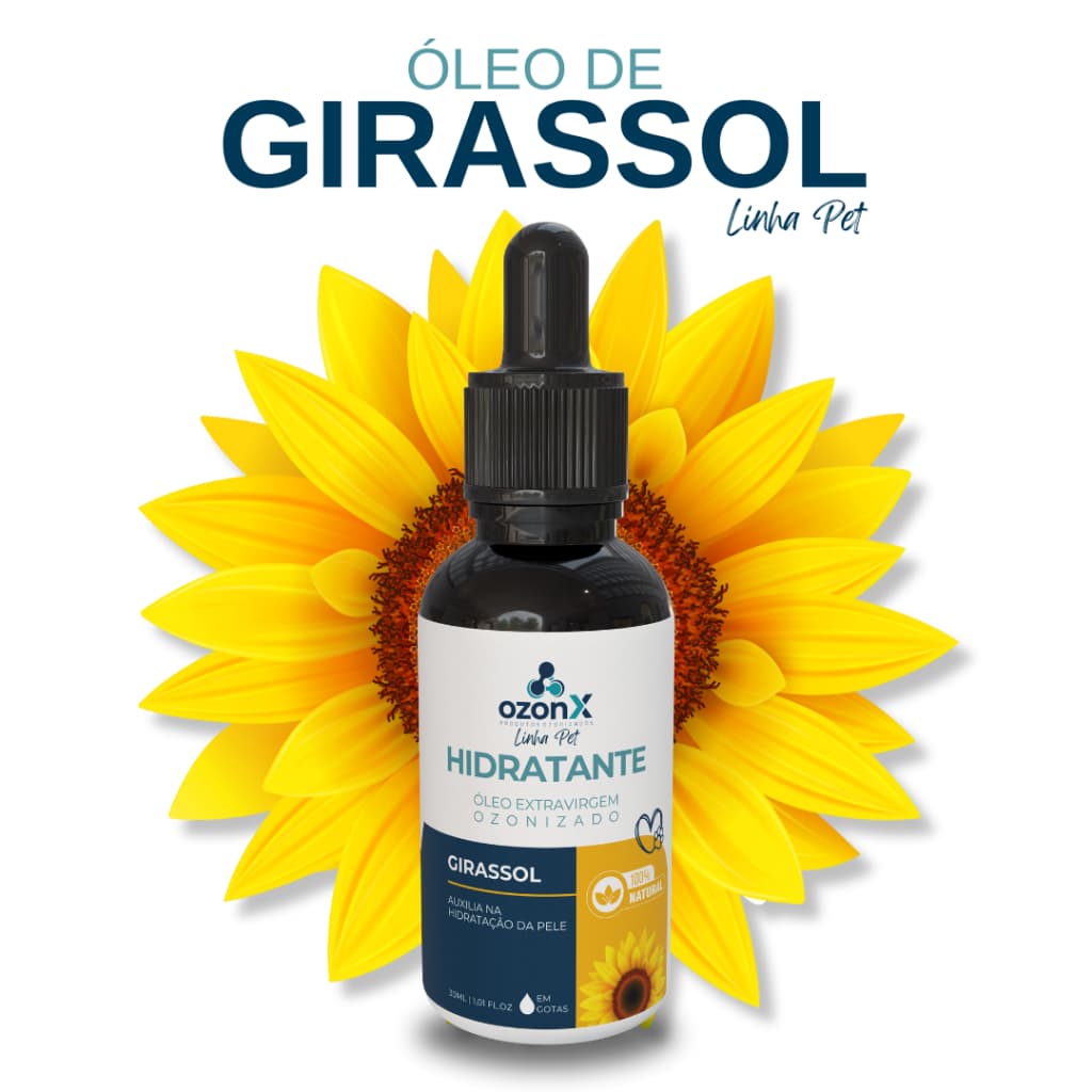Hidratante Pelos Pet: Suplemento Girassol Ozonizado Ozonx 30ml Alivio e Conforto