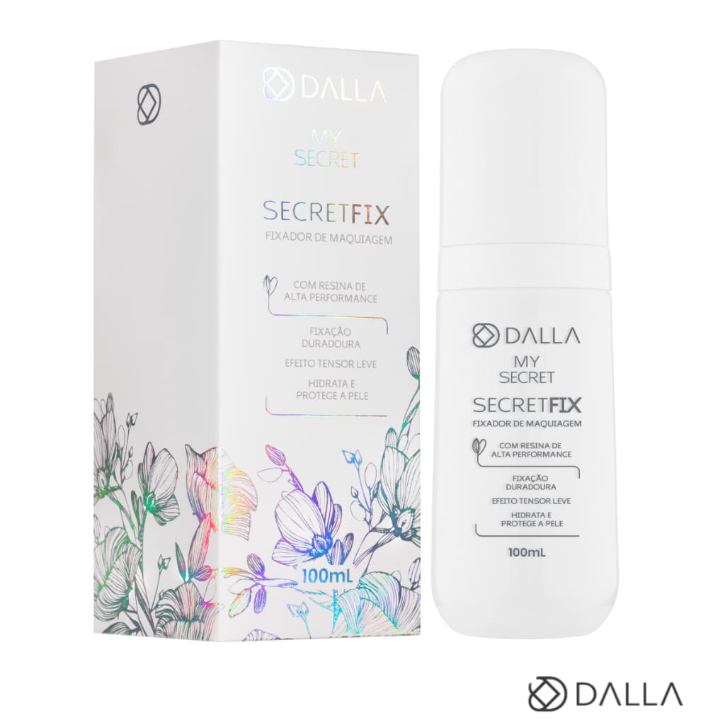 Bruma Fixadora Facial Secret Fix Dalla - My Secret Efeito Tensor Leve Alta Fixação Não Trinca Pele