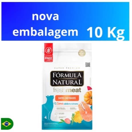 Ração Gatos Fórmula Natural Fresh Meat Salmão para Gatos Castrados 10 KG