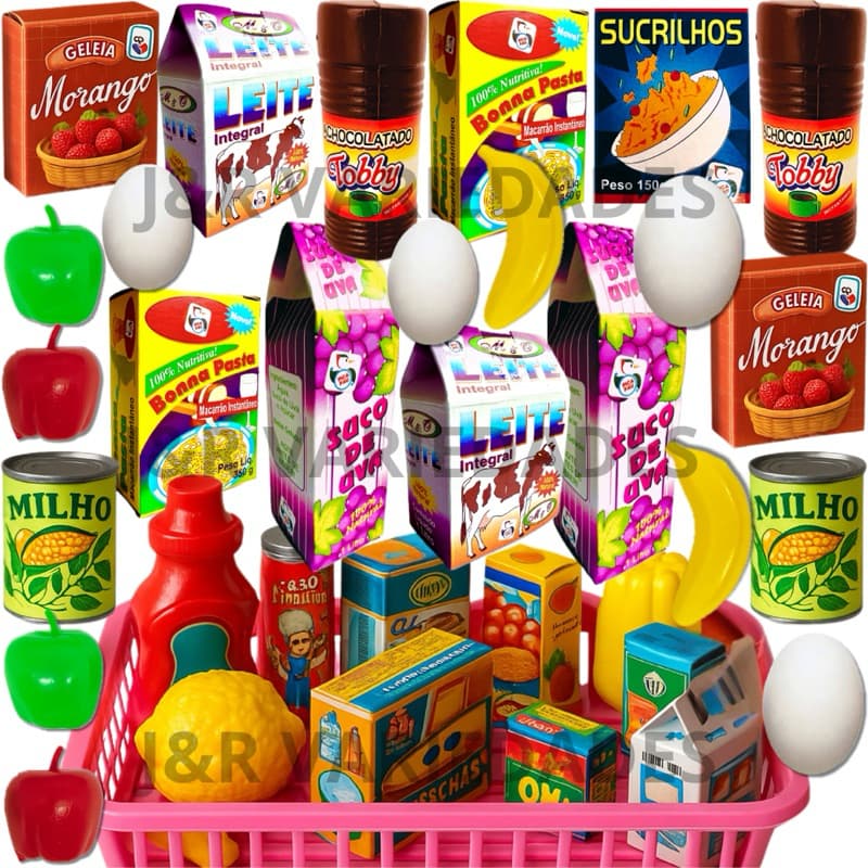 Brinquedos Cozinha Infantil Menina Menino Kit 26 Pc Comidinhas Brinquedo Mercadinho Presente Criança