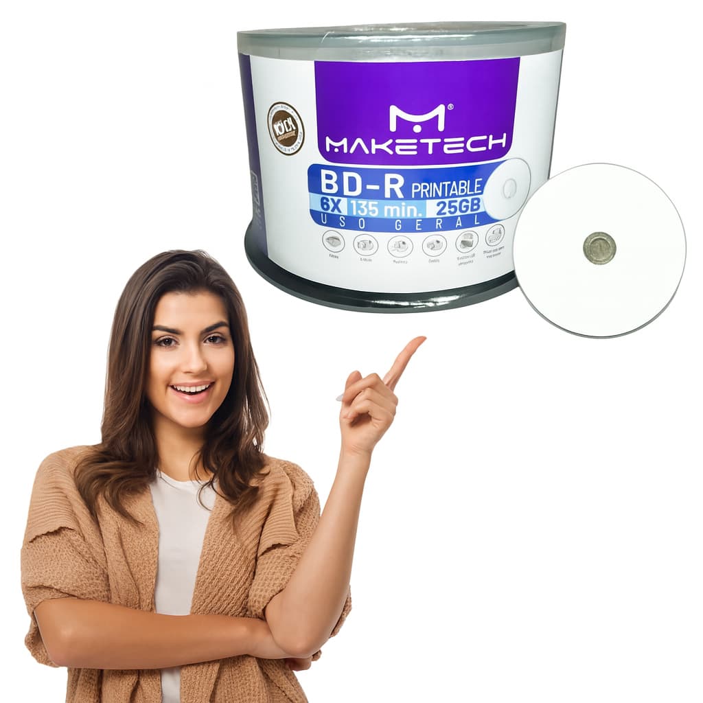 50 Mídia Virgem Bluray Bd-r Printable 25GB Filmes Dados