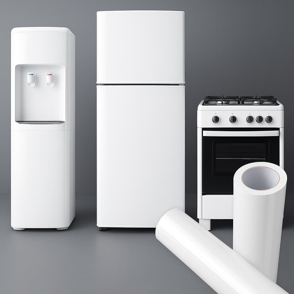 Adesivo Vinílico Branco Brilho ou Fosco – Móveis Geladeira Armário Porta | Autocolante Premium