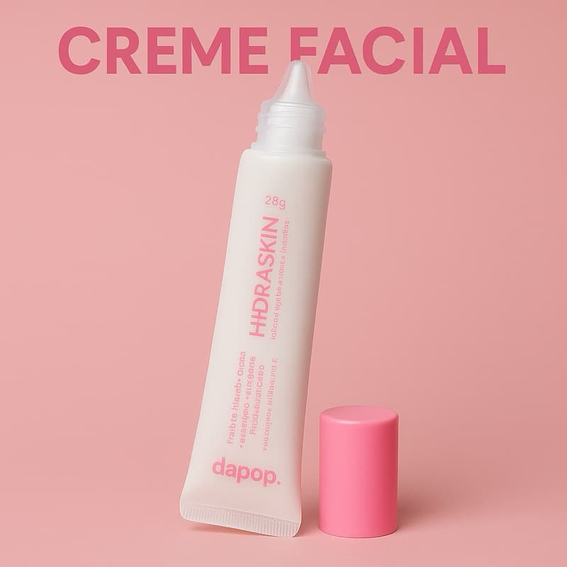 Creme Facial Dapop HidraSkin 28g – Hidratação 72h • Ácido Hialurônico • Rosa Mosqueta • Reduz Manchas