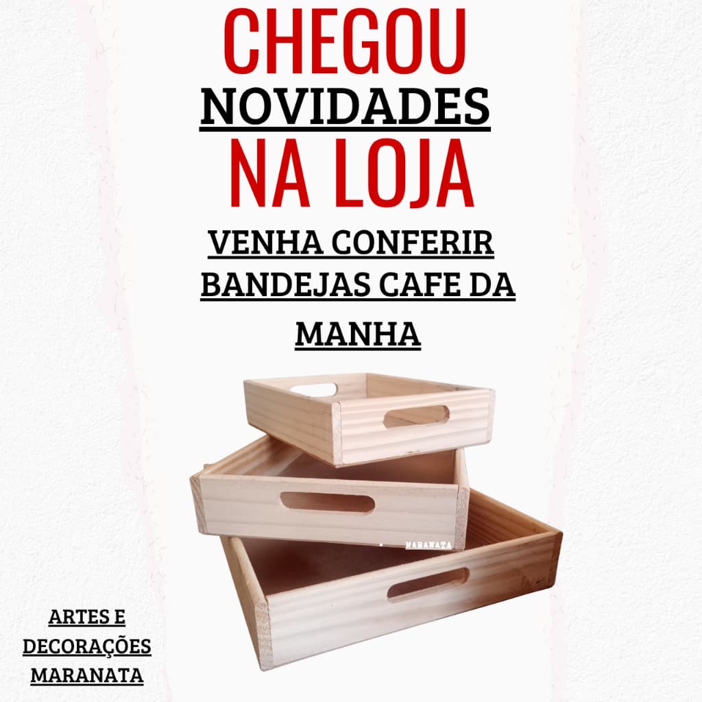 Kit 10 Bandeja de Madeira Para Café Da Manhã Multiuso Organizador Decorar Servir