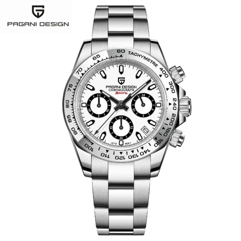 Relogio Pagani Design Pd-1727 Quartzo Japan Vk63 Branco Pronta Entrega