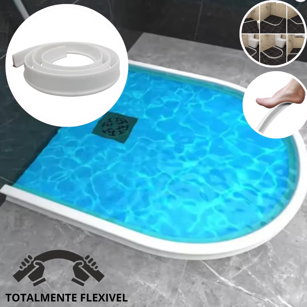 BARREIRA DE AGUA FLEXIVEL PARA BANHEIRO BOX AREA MOLHADA JÁ COM FITA DUPLA FACE