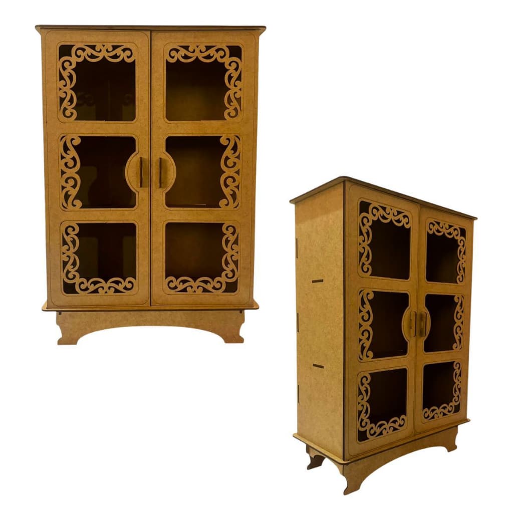 Armário de arabesco  em MDF crú para decoração / armarinho / porta obejtos-presente-natal-JÁ MONTADO