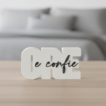 Placa Decorativa 3D • Letreiro Moderno • Enfeite Minimalista para Quarto, Sala e Escritório • Decoração Motivacional
