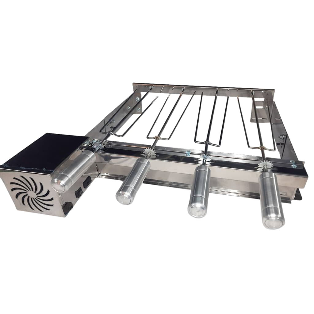 Churrasqueira Gira Grill Inox Prática Econômica Pré Moldada com 4 Espetos Giratórios Essencial