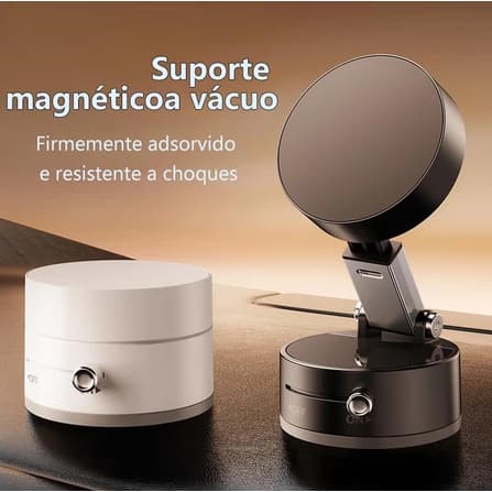 360°Suporte Dobrável para Celular Suporte Magnético de Adsorção de Carro a Vácuo Dupla Face Vidro