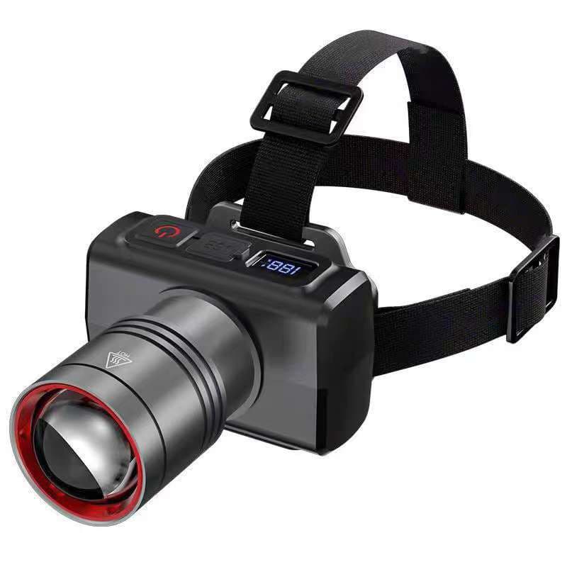 Farol de LED, Super Brilhante, Recarregável USB, Zoom Ajustável, Branco/Amarelo, 3 Modos de Luz, Ideal para Camping D33