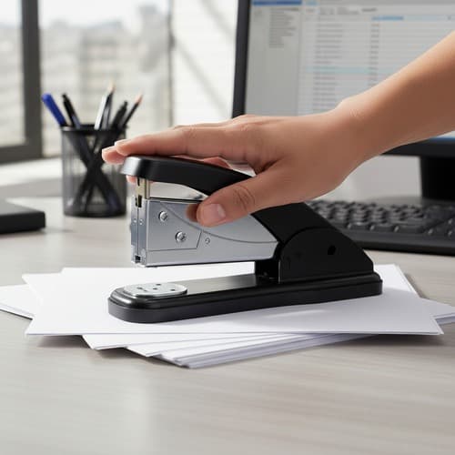 Grampeador Metálico Semiautomático Maxprint Mxg26 26 Folhas Preto