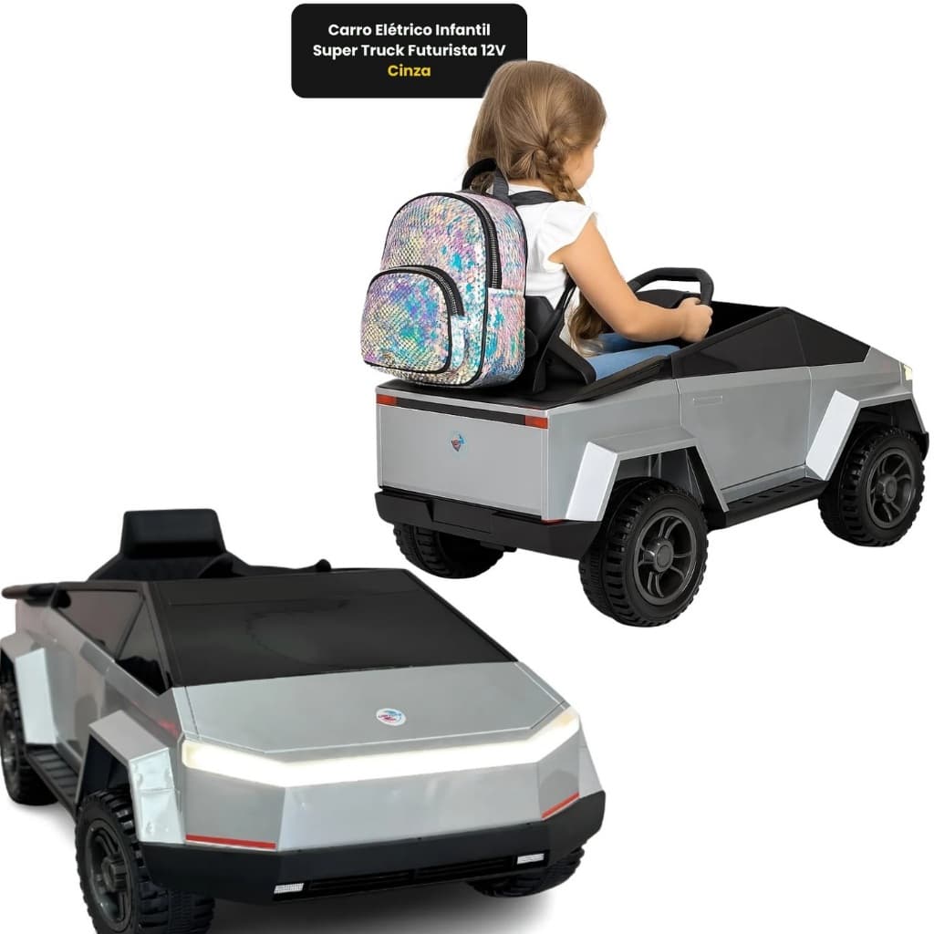 Carro Elétrico Infantil Super Truck Cyber Futurista 12V - Passeio Potente Seguro Diversao Criança