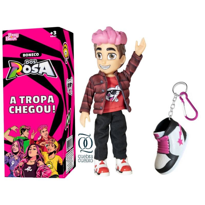 Boneco Robson Turma dos Rosas + Chaveiro Original Babybrink