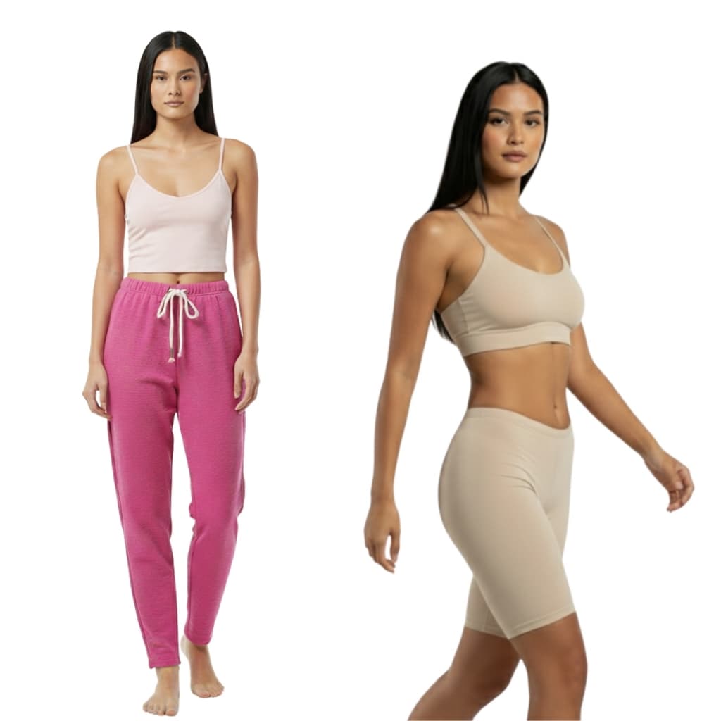 Combo Pantalona Feminina Duna Premium + Short Segunda Pele Grande Anti Atrito – Look Conforto Social