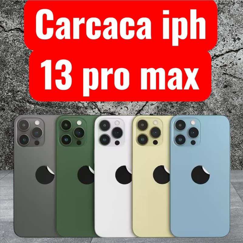 Carcaça iPho-ne 13 pro  max Gabinete Chassi Aro Traseira Com Botões Com Flex Ou Sem Flex