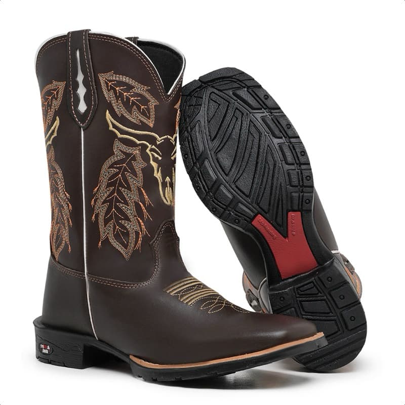 Botina Texana Bordada Boi Bota Country Masculino Rodeio Promoção