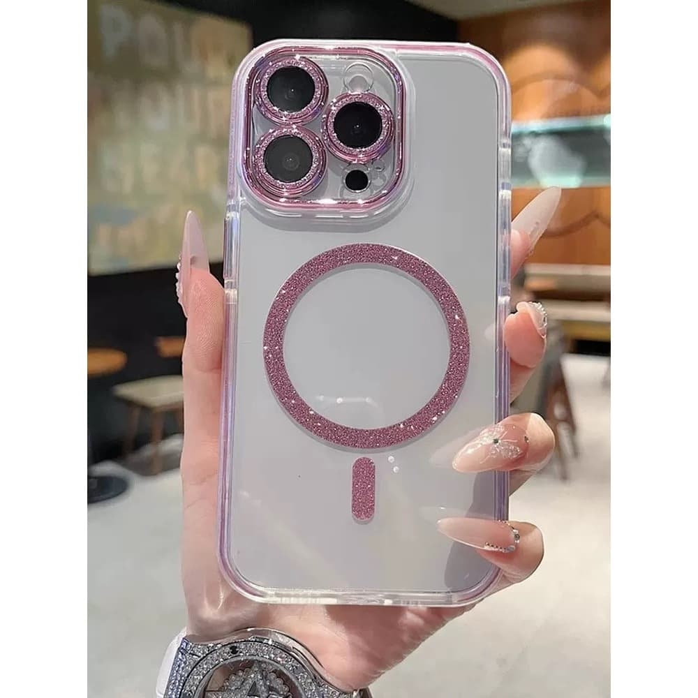 Capa Luxo com Brilho e MagSafe para iPhone 11/12/12promax/13/13promax/14/14promax/15/15pro/15promax/16/16pro/16promax