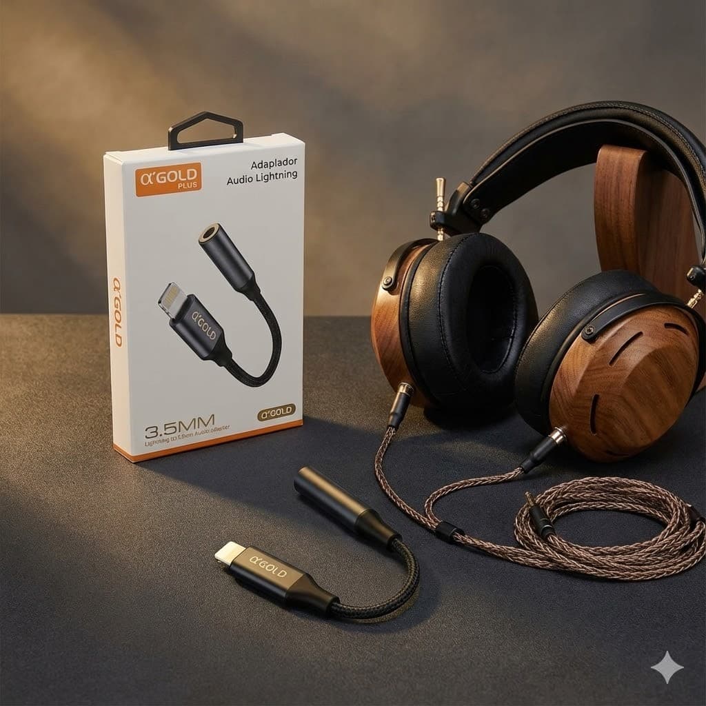 Adaptador de Áudio Lightning para P2 3.5mm - a'GOLD L-3.5MM CBA-12 Premium para iPhone