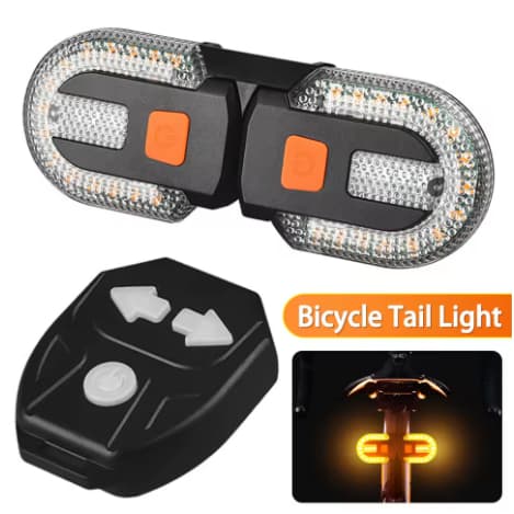 Seta Traseira Bike Controle Sem Fio Recarregavel Usb farol Leds à prova de agua