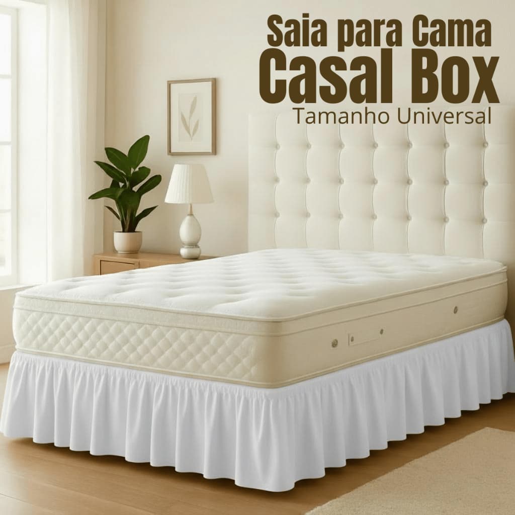Saia Para Cama Casal Box Tamanho Universal (Queen e King)