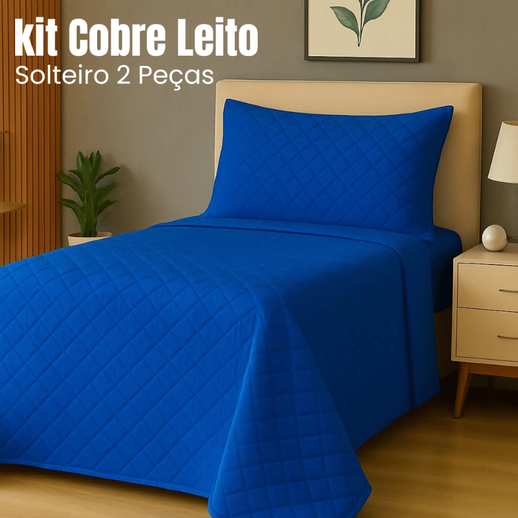 Colcha Solteiro Lisa Cobre Leito Matelado Cama Posta Box Decoração Quarto Organizado