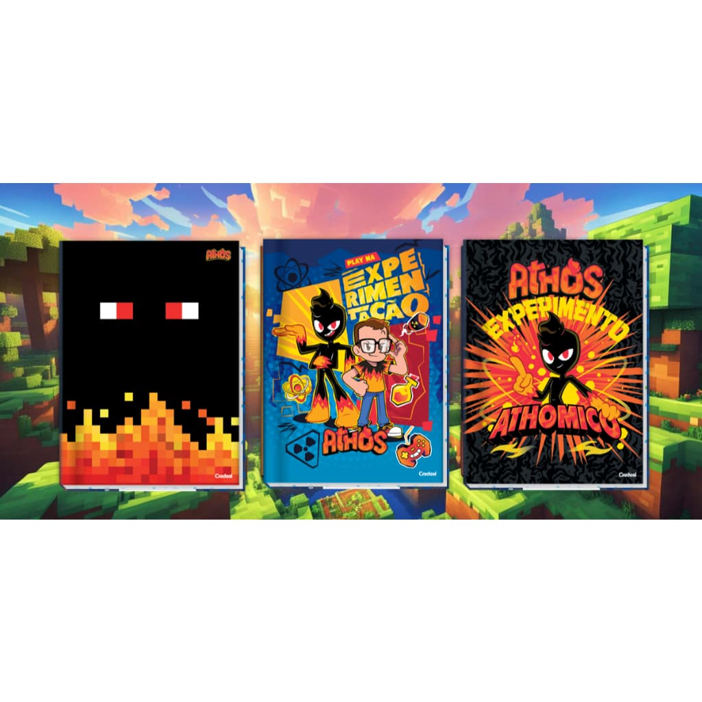 Caderno Brochura Athos Minecraft 80 folhas Credeal
