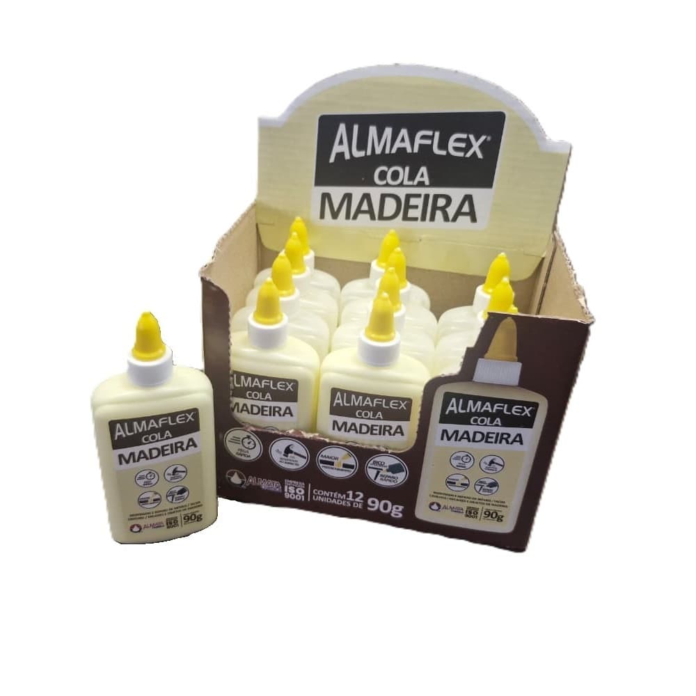 Kit Cola de Madeira 12un 90g Almaflex Secagem Rápida