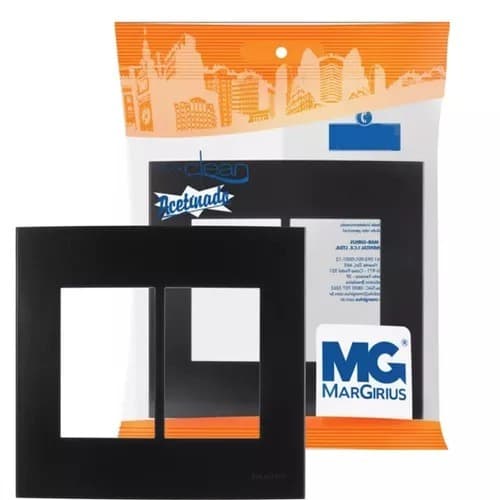 Kit 10 Placa 4x4 6 Postos Horiz Ebony Clean Preto - Margirius