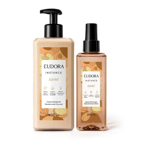 Instance Karité: Loção Corporal 400ml ,  Spray Corporal 200ml , Refil hidratante 350ml - Eudora